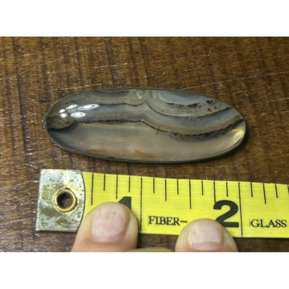 Edwardian Moss? Lace? Agate Pin Brooch Oval Unmarked - Picture 5 of 6
